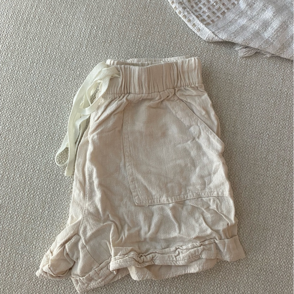 Cream Linen Shorts